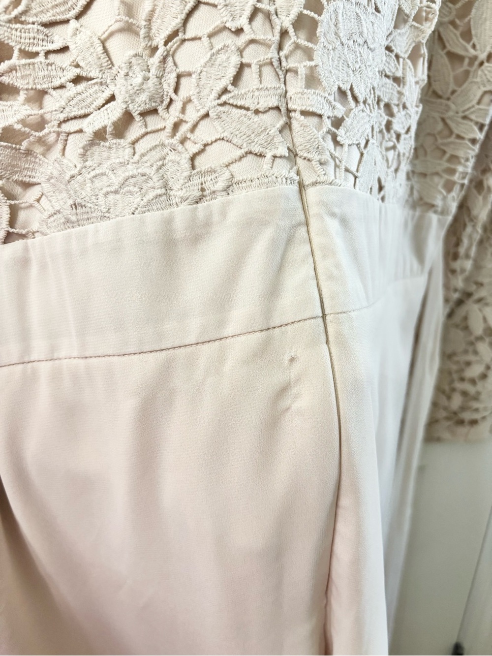 Boohoo Occasion Collection Plus Size 24 Lace Chiffon Midi Dress Beige Elegant - Picture 11 of 11